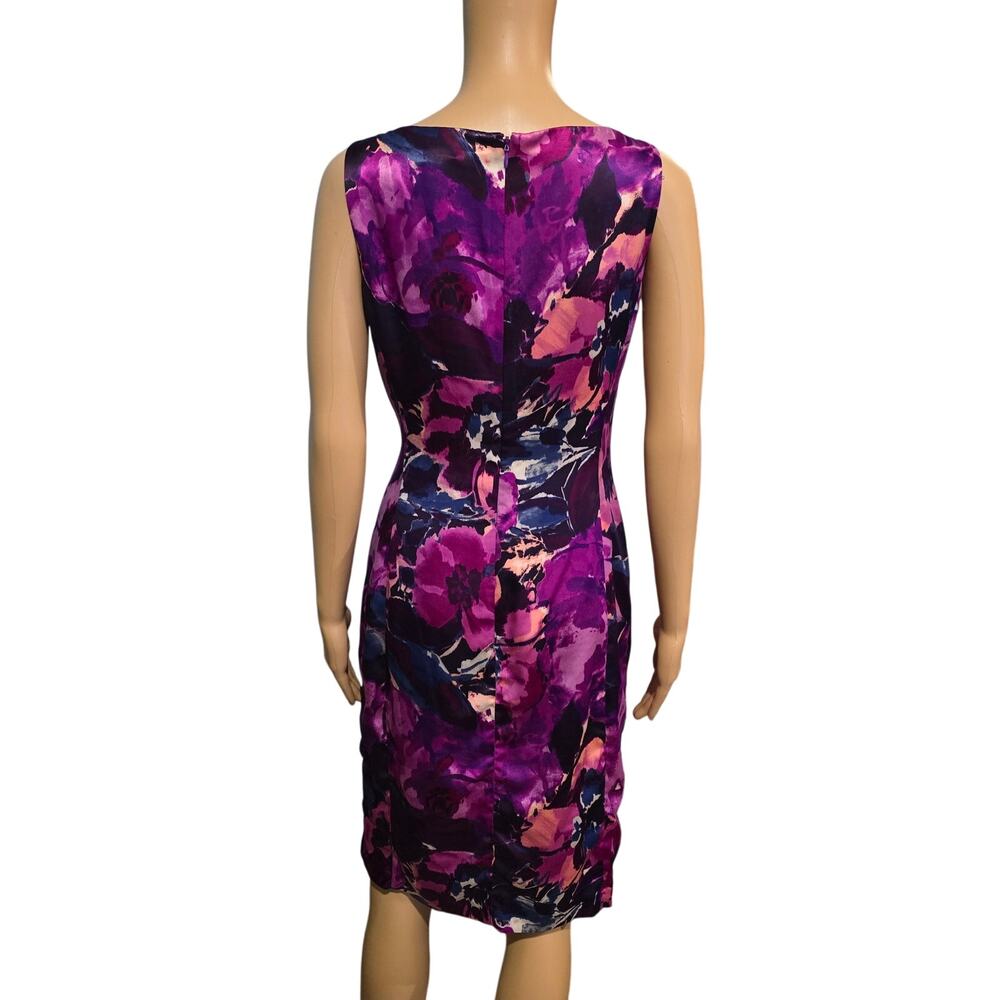 Lauren Ralph Lauren Dress Pink Purple Floral Print Sheath Dress 4 NWOT - Picture 4 of 5